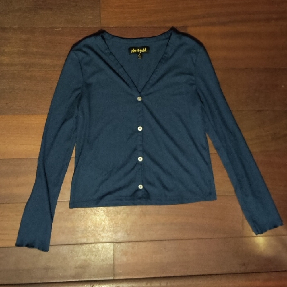 Planet Gold Teal Button-Up Shirt